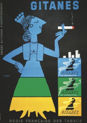 Vintage poster for Gitanes French cigarettes